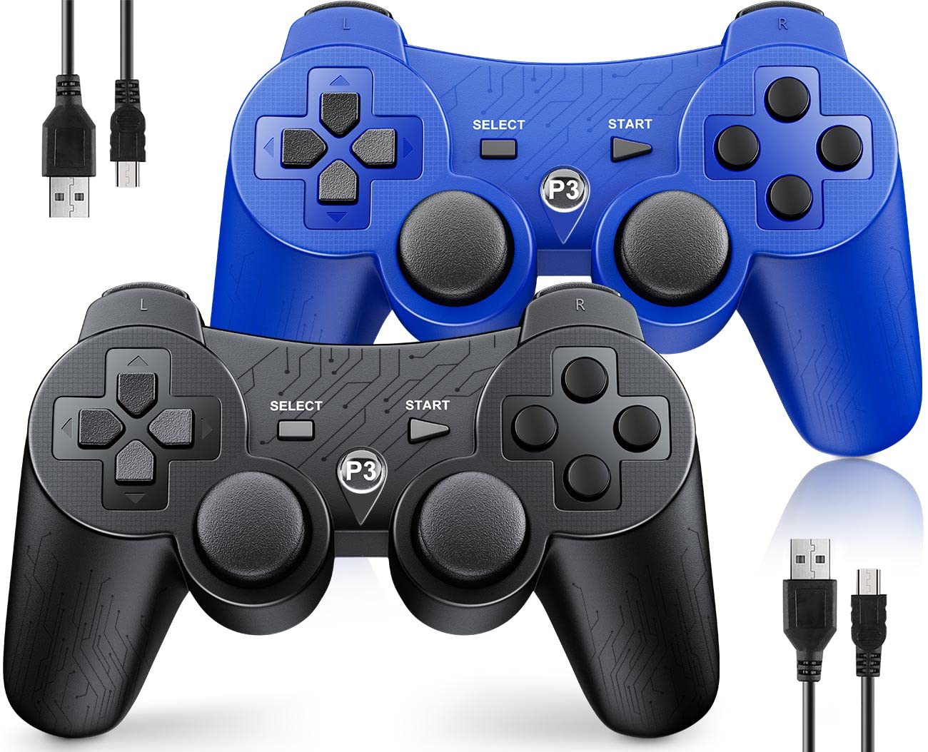 OKHAHA Controller 2 Pack for PS3 Wireless Controller for Sony Playstation 3, Double Shock 3...