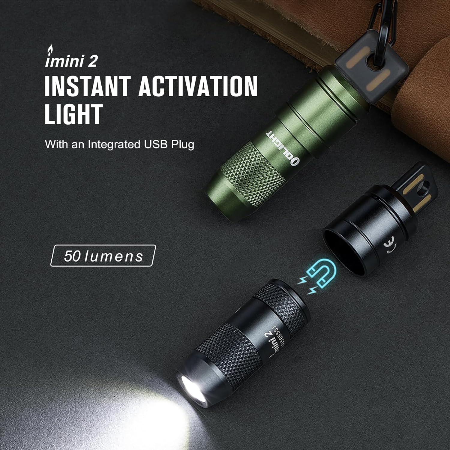 OLIGHT IMINI 2 EDC Rechargeable Keychain Flashlight, 50 Lumens Compact and Portable Mini LED... image
