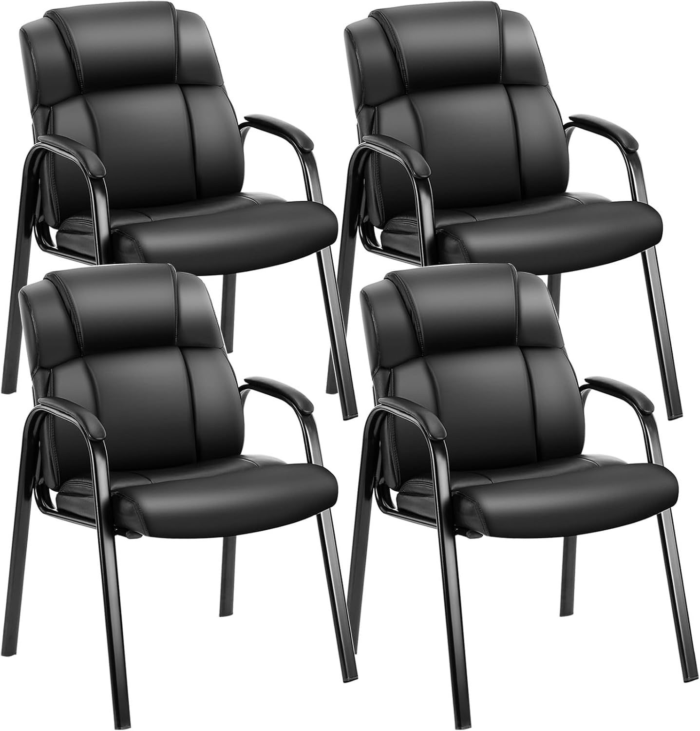OLIXIS Waiting Room Chairs Set of 4, Leather Office Desk Reception Guest Stationary Side...