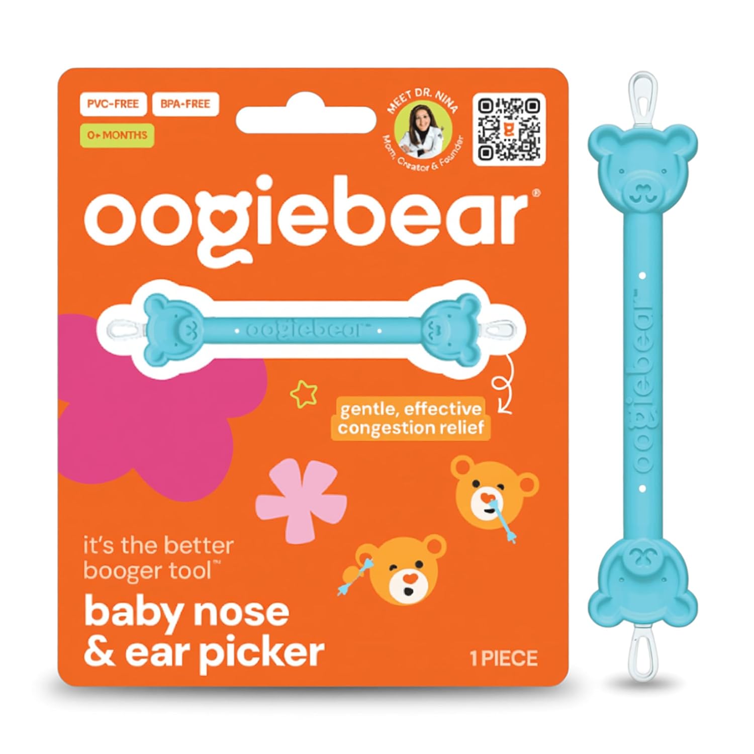 oogiebear Baby Nose Cleaner & Ear Wax Removal Tool - Safe Booger & Earwax Removal for...