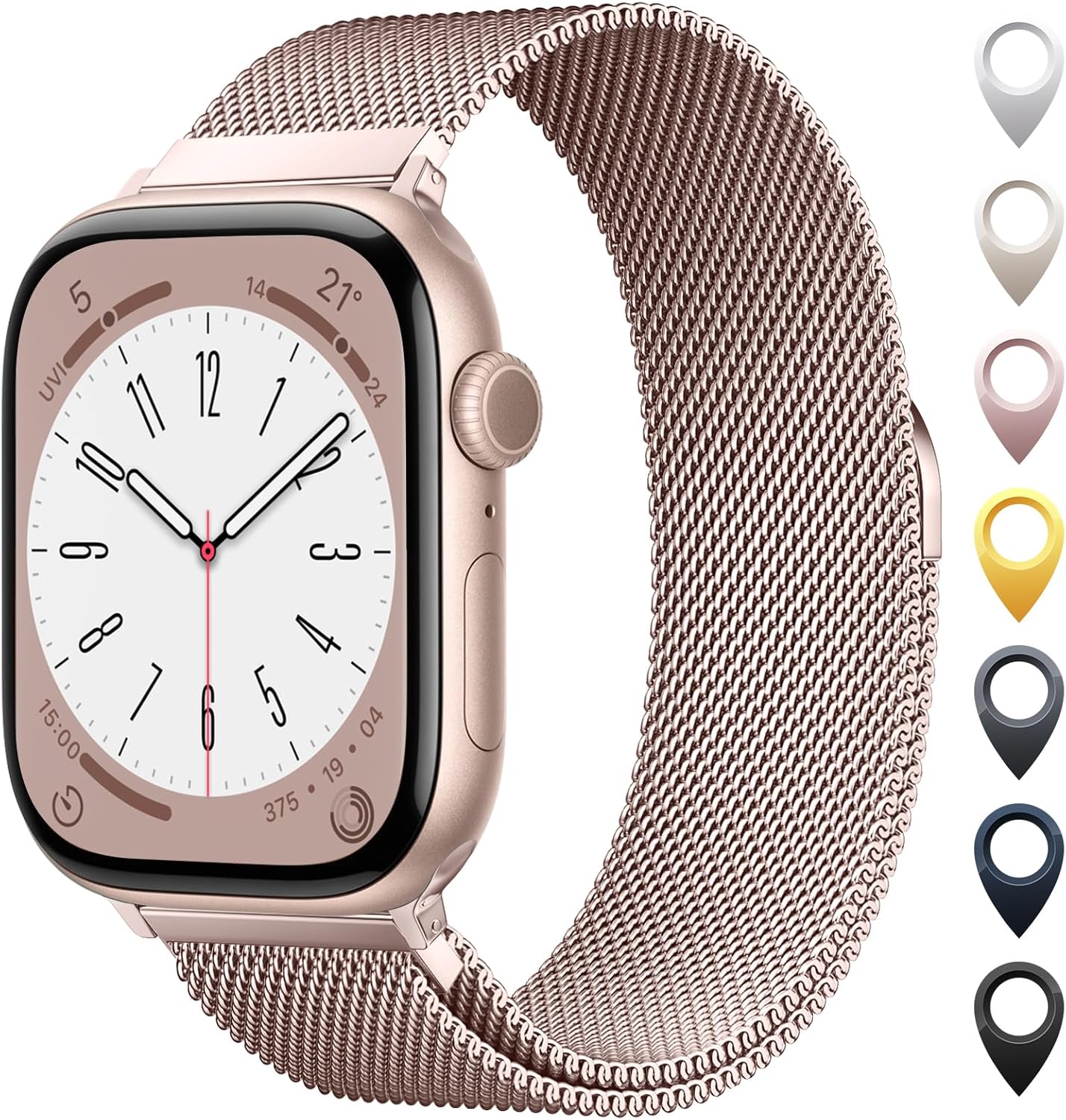 Original Stainless Steel Mesh Loop Compatible with Apple Watch Bands 38mm 40mm 41mm 42mm...