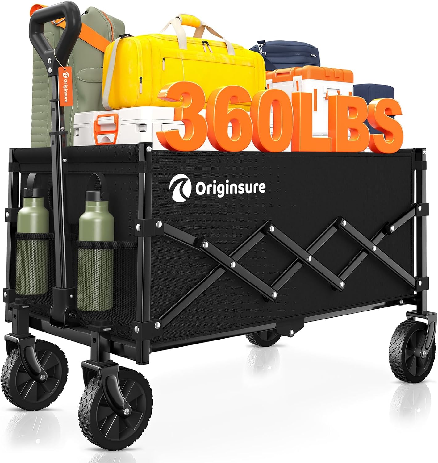 Originsure Collapsible Wagon Cart Foldable - Lightweight Portable Heavy Duty Folding Beach...