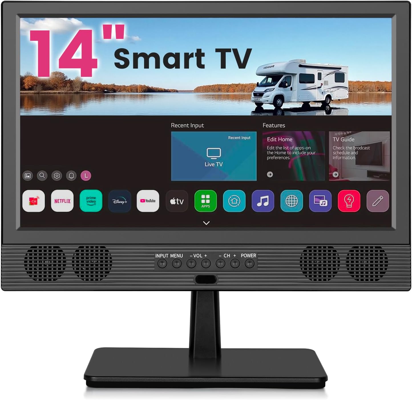 othoig 14 Inch Small Smart TV HD LED, Small Portable Smart TV with Built-in APP, Digital...