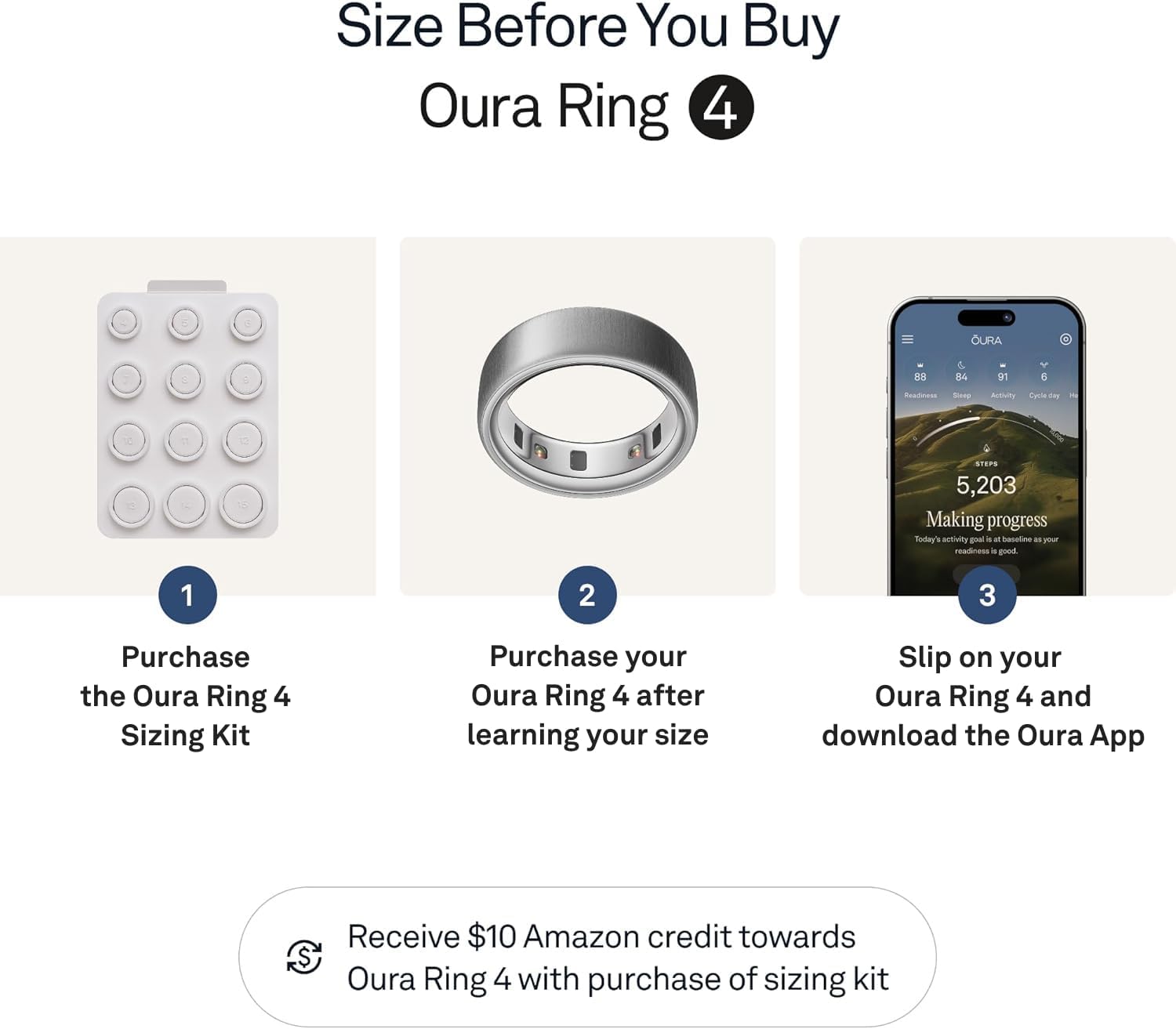 Oura Ring 4 - Brushed Silver - Size 4 - Sleep, Activity, Women’s Health, AI Advisor, Up to...