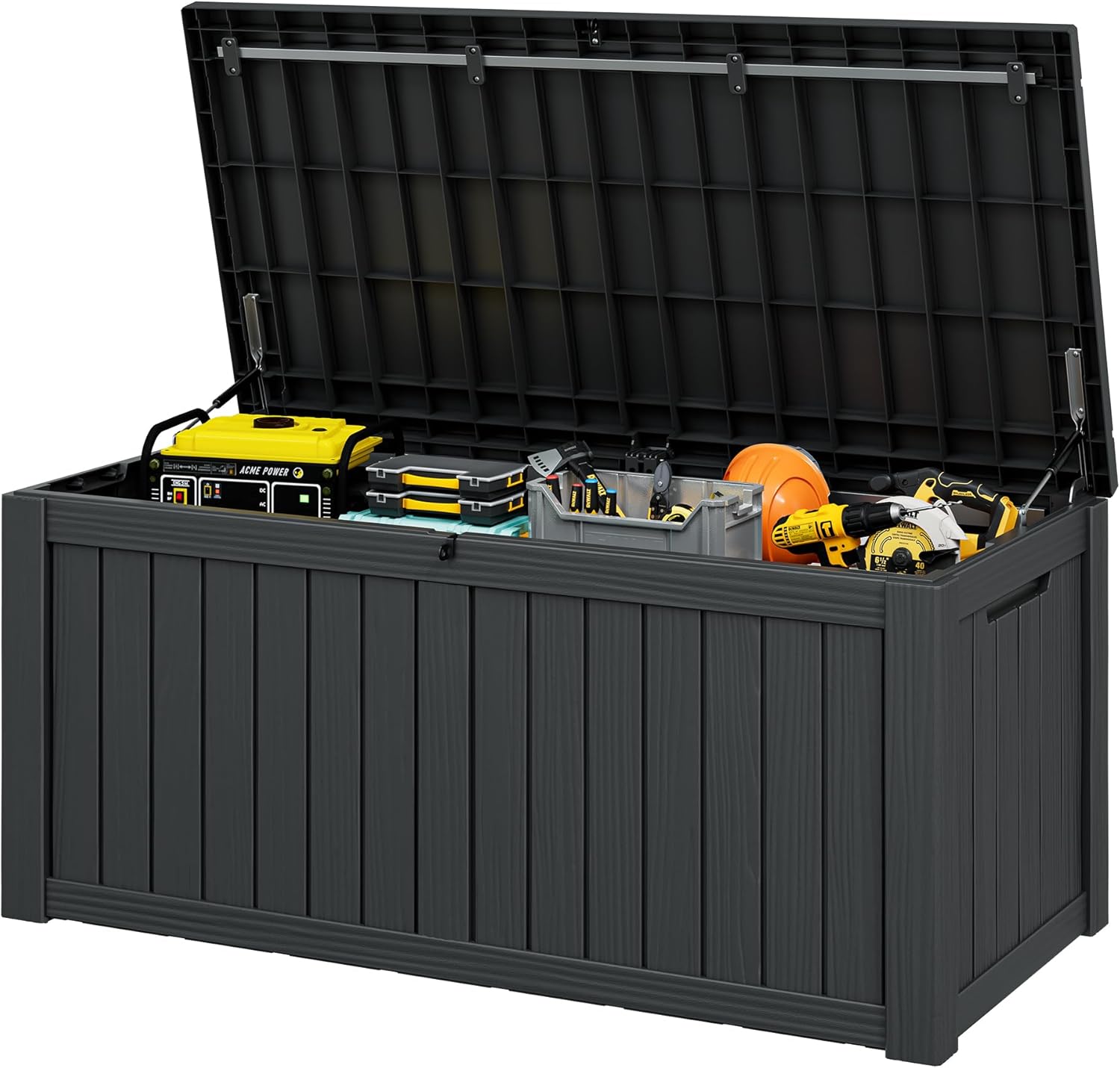Outdoor Storage Box, 150 Gallon Resin Deck Boxes Outdoor Waterproof For Patio Furniture...
