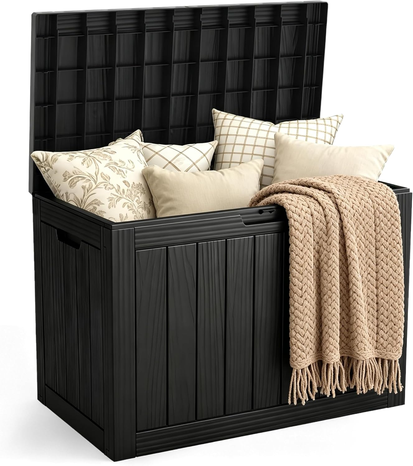 Outdoor Storage Box, 50 Gallon Waterproof Deck Storage Box, Lockable Patio Storage Bins for...