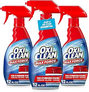 OxiClean Max Force Laundry Stain Remover Spray, Newborn & Baby Essentials, Stain Treater, 12...