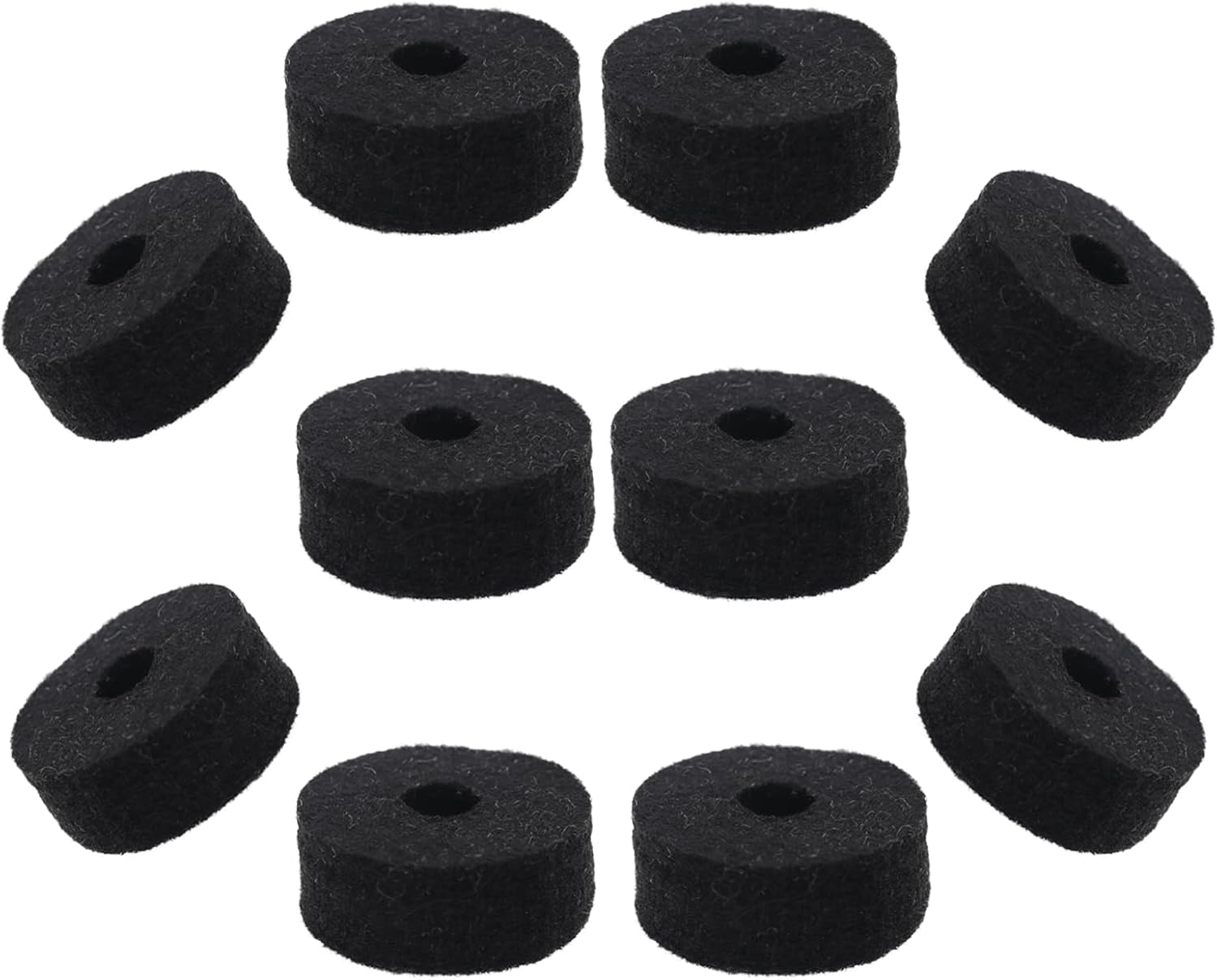 Pack of 10 Round Soft Black Cymbal Stand Felt Washer, Drum Felts Replacement, Enhance Your... image