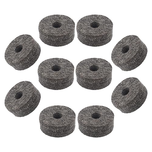 Pack of 10 Round Soft Black Cymbal Stand Felt Washer, Drum Felts Replacement, Enhance Your... image