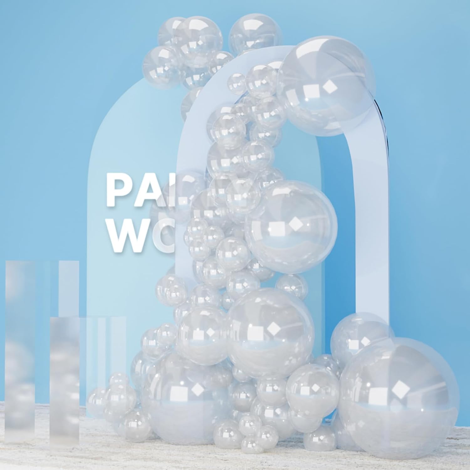 PartyWoo Clear Balloons 140pcs Different Sizes of 18 12 10 5 Inch Transparent Balloon Arch...