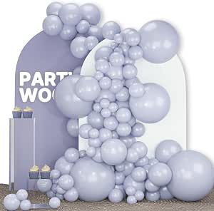 PartyWoo Dusty Blue Balloons 140pcs Different Sizes Pack of 18 12 10 5 Inch Slate Blue Boho... image