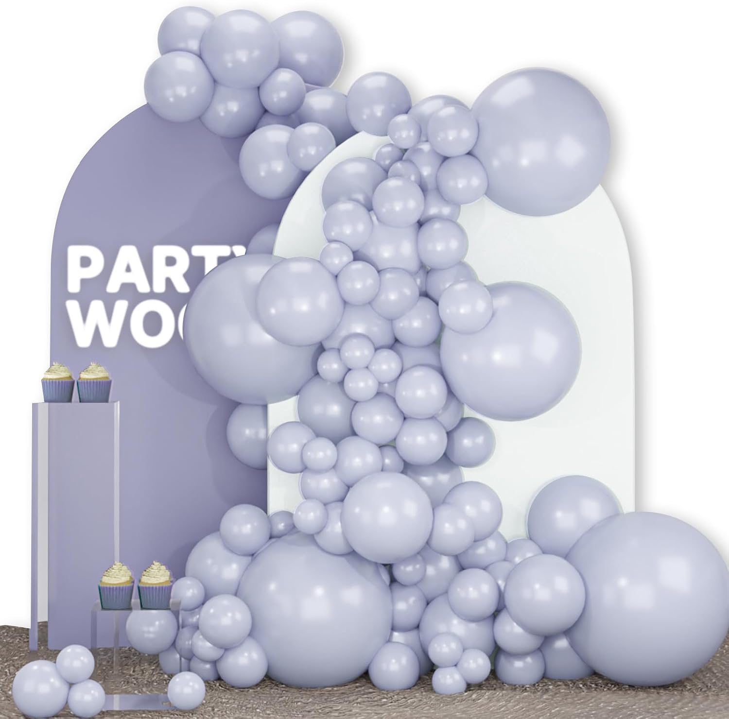 PartyWoo Dusty Blue Balloons 140pcs Different Sizes Pack of 18 12 10 5 Inch Slate Blue Boho...
