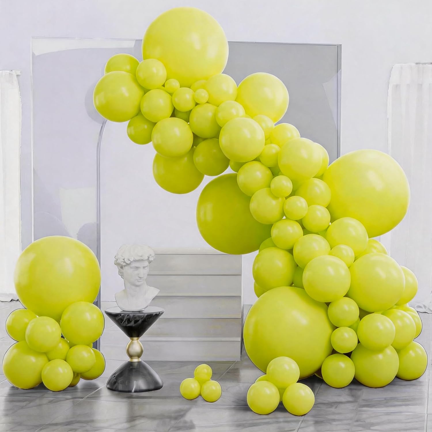 PartyWoo Lime Green Balloons 140pcs Different Sizes Pack of 18 12 10 5 Inch Light Pastel...