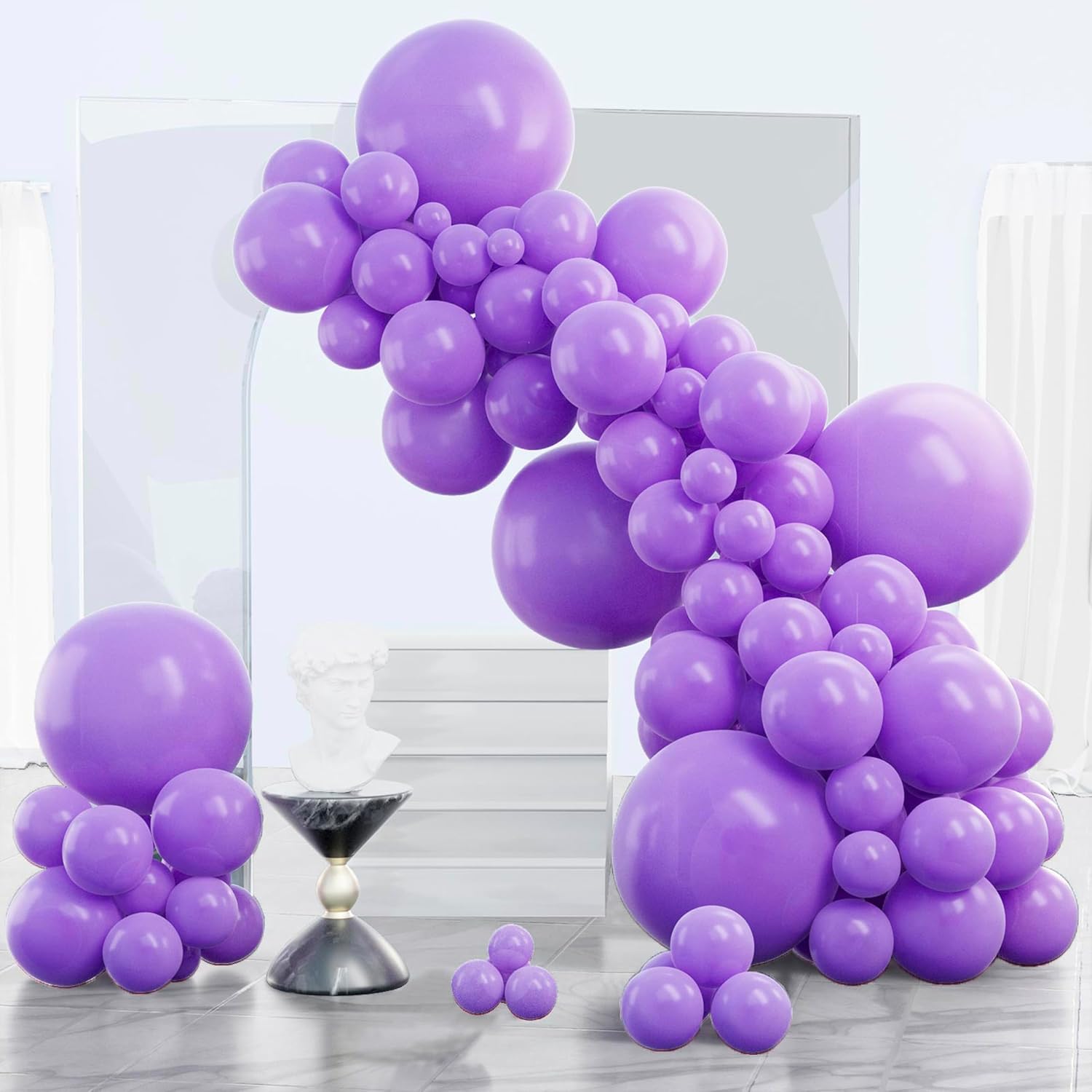 PartyWoo Purple Balloons 140 pcs Different Sizes of 18 12 10 5 Inch Purple Balloon Arch Kit...
