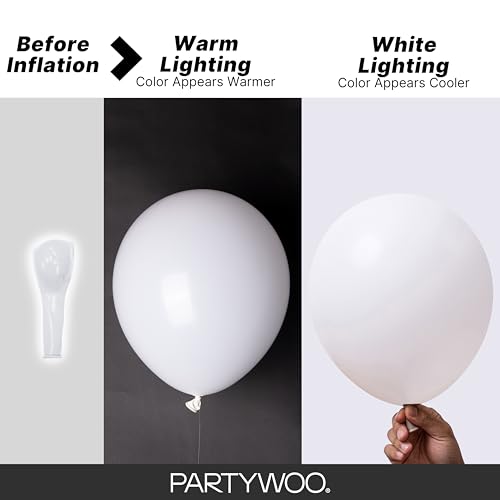 PartyWoo White Balloons 140 pcs Different Sizes of 18 12 10 5 Inch White Balloons Arch Kit... image
