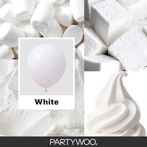 PartyWoo White Balloons 140 pcs Different Sizes of 18 12 10 5 Inch White Balloons Arch Kit... image