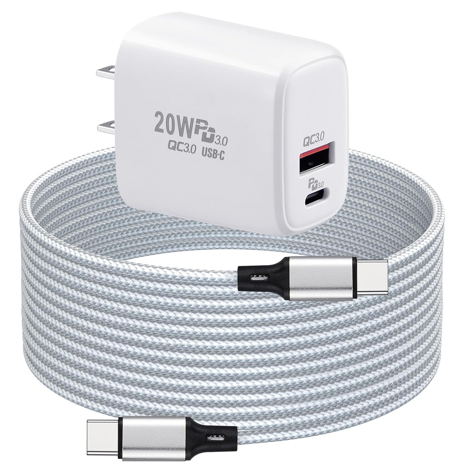 PD 20W USB C Fast Charger Compatible with Meta Quest 3 3S - Dual Port USB + Type C Adapter...