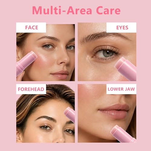 PDRN Eye Balm Stick 2 Pack, Collagen Multi Balm with Pink B12, Hydrating Under Eye Care for... image