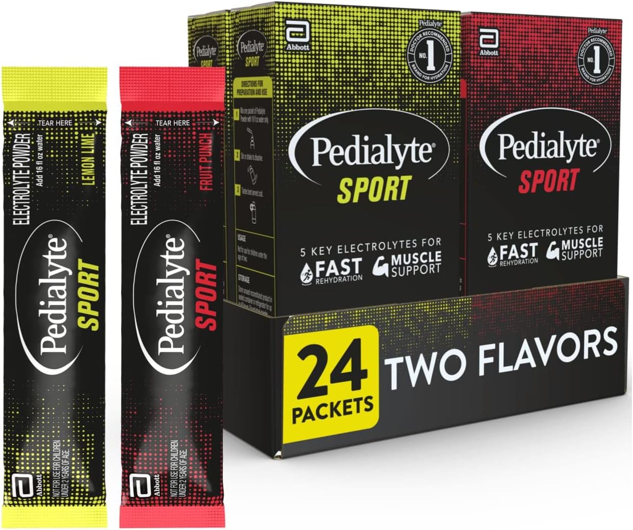 Pedialyte Sport Electrolyte Powder, Fast Hydration with 5 Key Electrolytes for Muscle...
