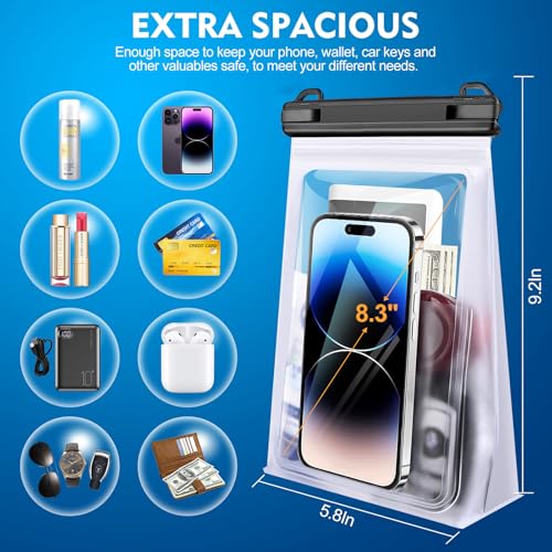 PEDVSTY Large Waterproof Phone Pouch [with Sealing Strip], Floating Waterproof Pouch for... image