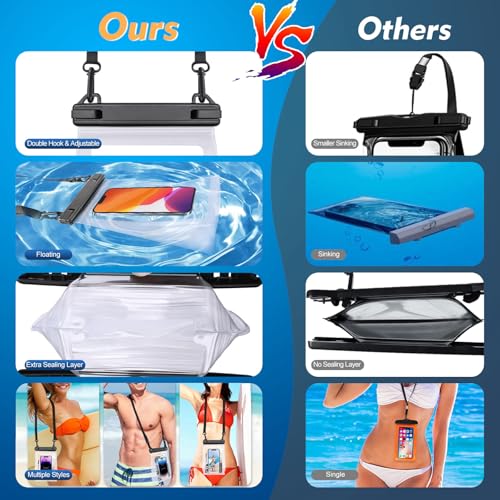 PEDVSTY Large Waterproof Phone Pouch [with Sealing Strip], Floating Waterproof Pouch for... image