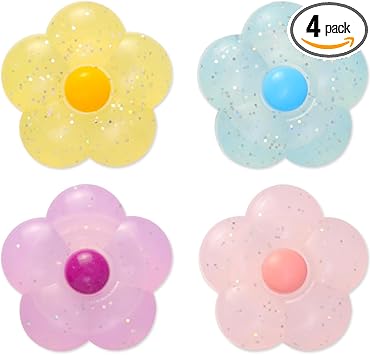 PERFECTSIGHT Cute Glitter Flowers Thumb Grip Caps for Switch 2, PS5, PS4, Xbox Series X/S... image