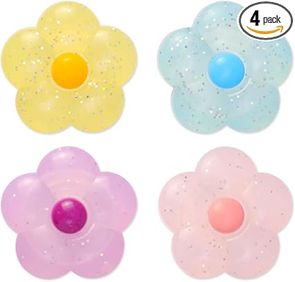 PERFECTSIGHT Cute Glitter Flowers Thumb Grip Caps for Switch 2, PS5, PS4, Xbox Series X/S...