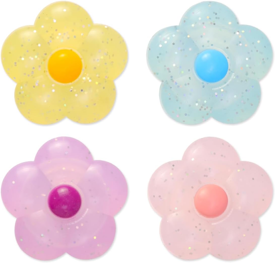 PERFECTSIGHT Cute Glitter Flowers Thumb Grip Caps for Switch 2, PS5, PS4, Xbox Series X/S... image
