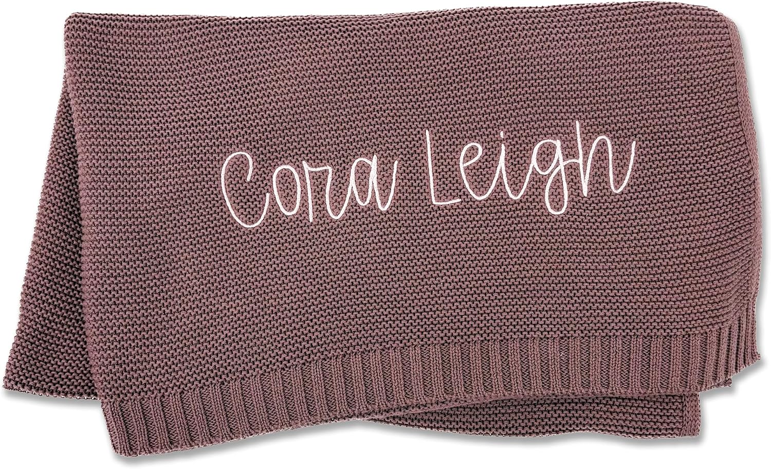 Personalized Baby Blanket with Name, Embroidered Baby Blanket, 100% Cotton, Knitted Blanket...
