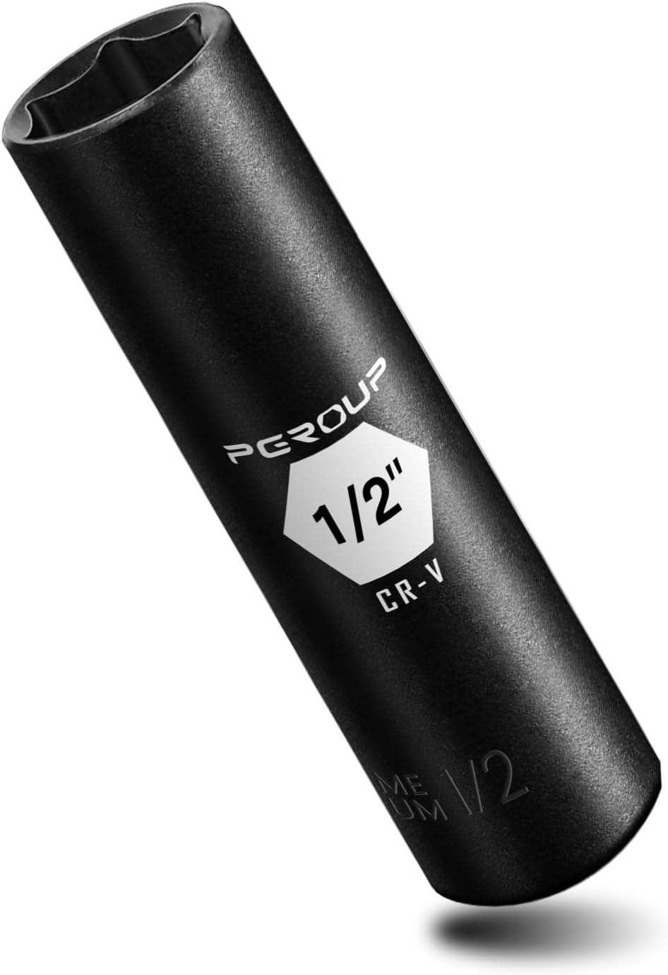 PGROUP 3/8” Drive Deep Impact Socket, SAE(1/2 Inch socket), 6-Point, Cr-V Steel With Black...