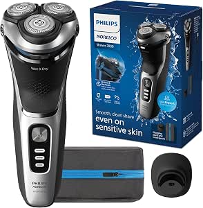 Philips Norelco Shaver 3900 Series, Wet and Dry Electric Shaver, P-Cap, Travel Pouch...