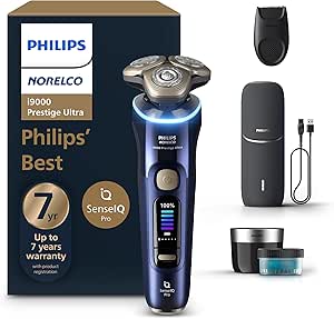 Philips Norelco Shaver i9000 Prestige Ultra, Wet & Dry Electric Shaver, Adriatic, SenseIQ...
