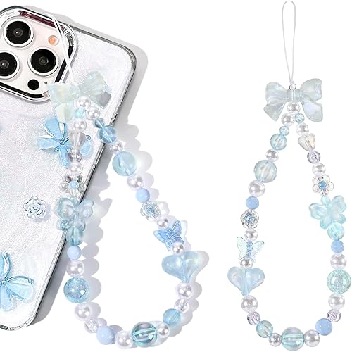 Phone Charms Strap-Pink Bow Strawberry Cherry Charm Strap Universal Lanyard Chain String for...