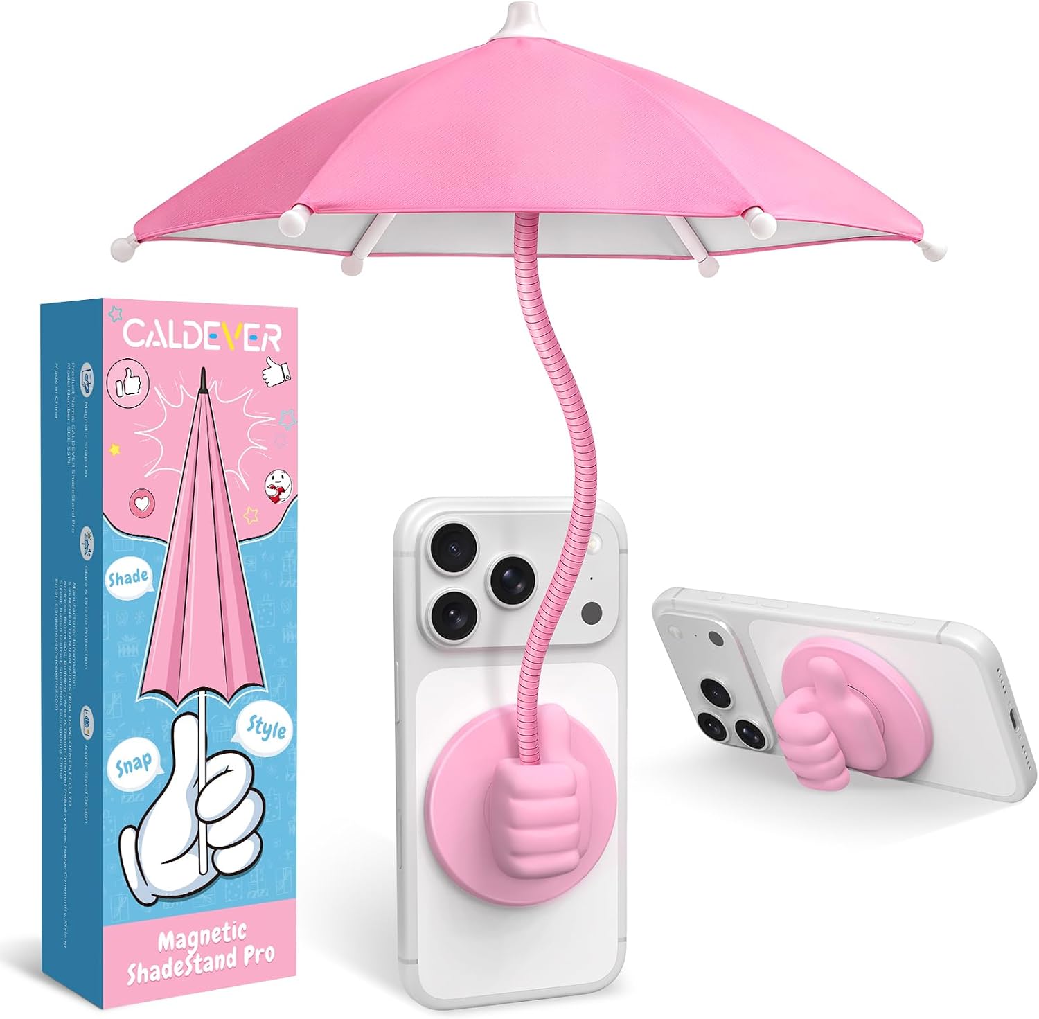Phone Umbrella for Sun Shade Magnetic: Universal Anti-Glare Umbrella for iPhone UPF45+ Heat...