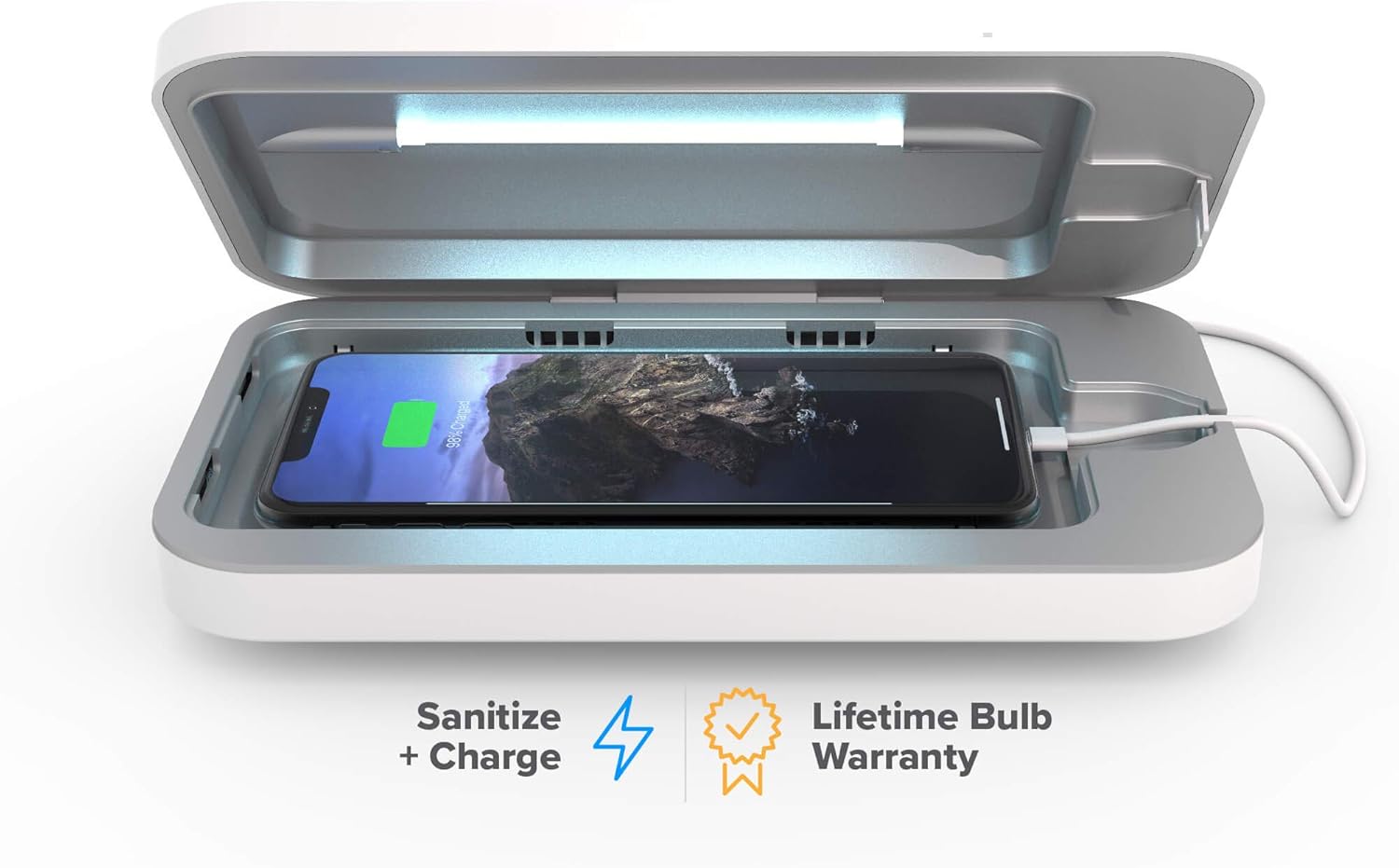 PhoneSoap 3 UV Cell Phone Sanitizer & Dual Universal Cell Phone Charger Box | Patented &...