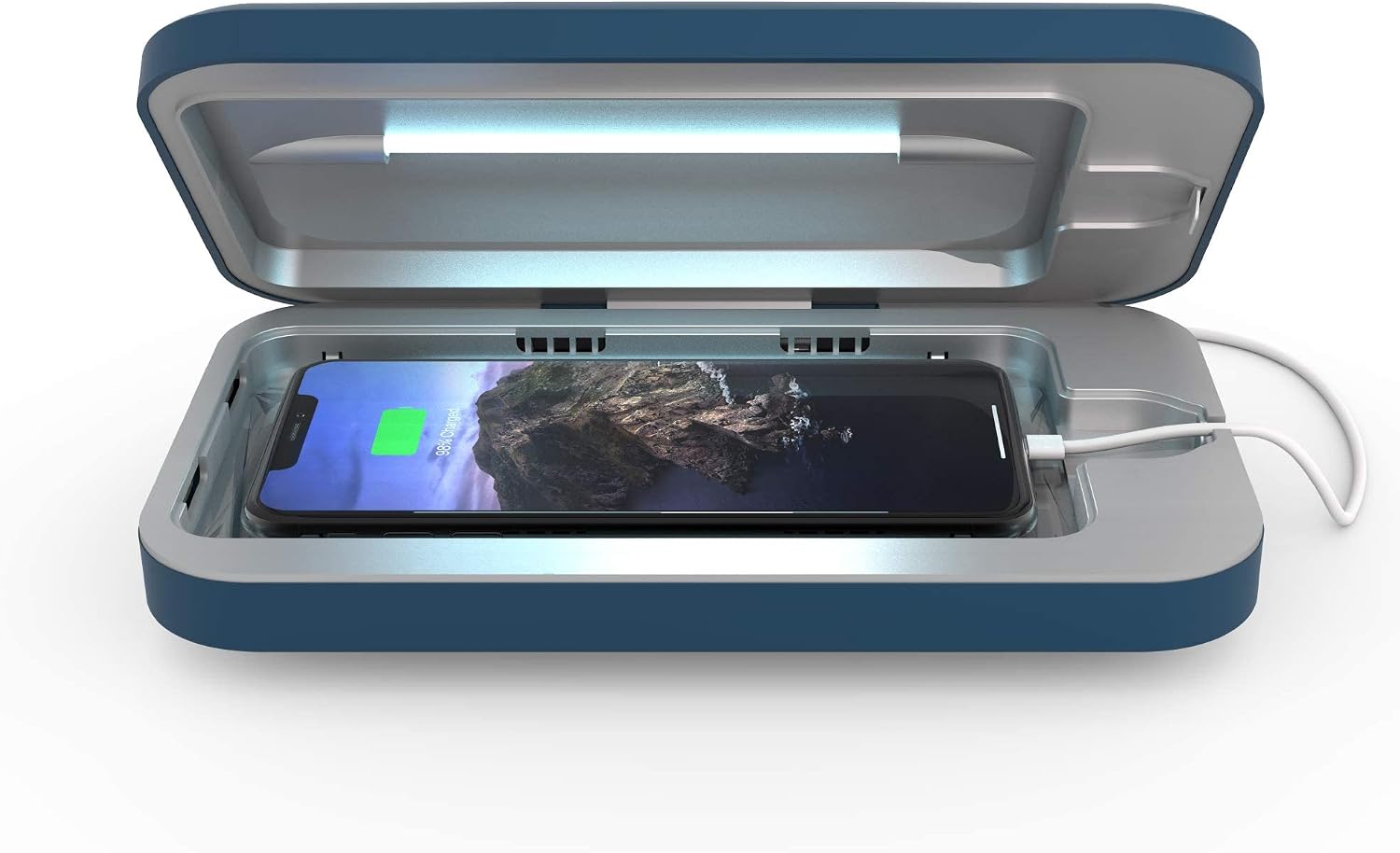 PhoneSoap Go Battery Powered UV Cell Phone Sanitizer & Universal Phone Charger Box |...