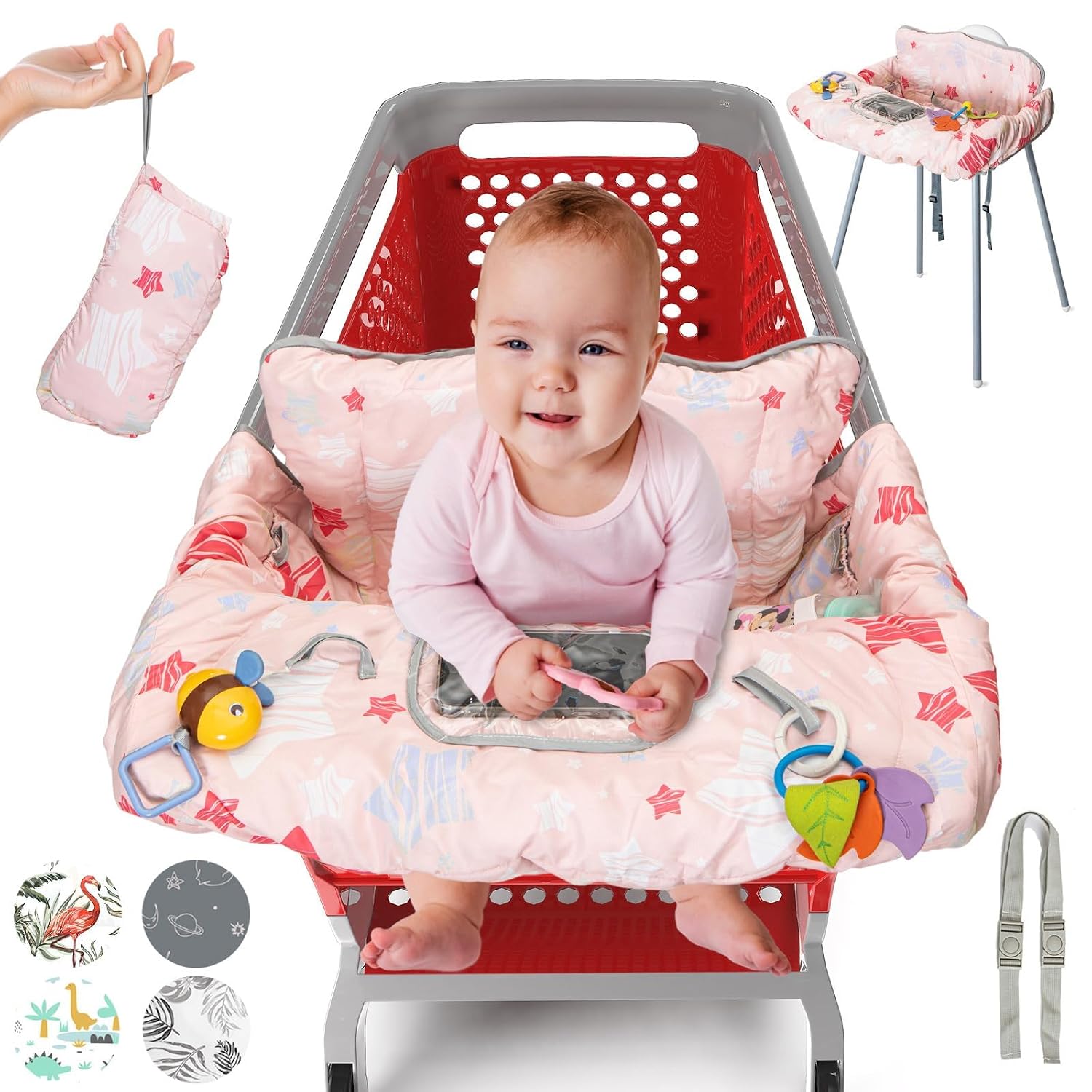 PILLANI Shopping Cart Cover for Baby, High Chair Cover for Restaurant Seat - Grocery Cart...