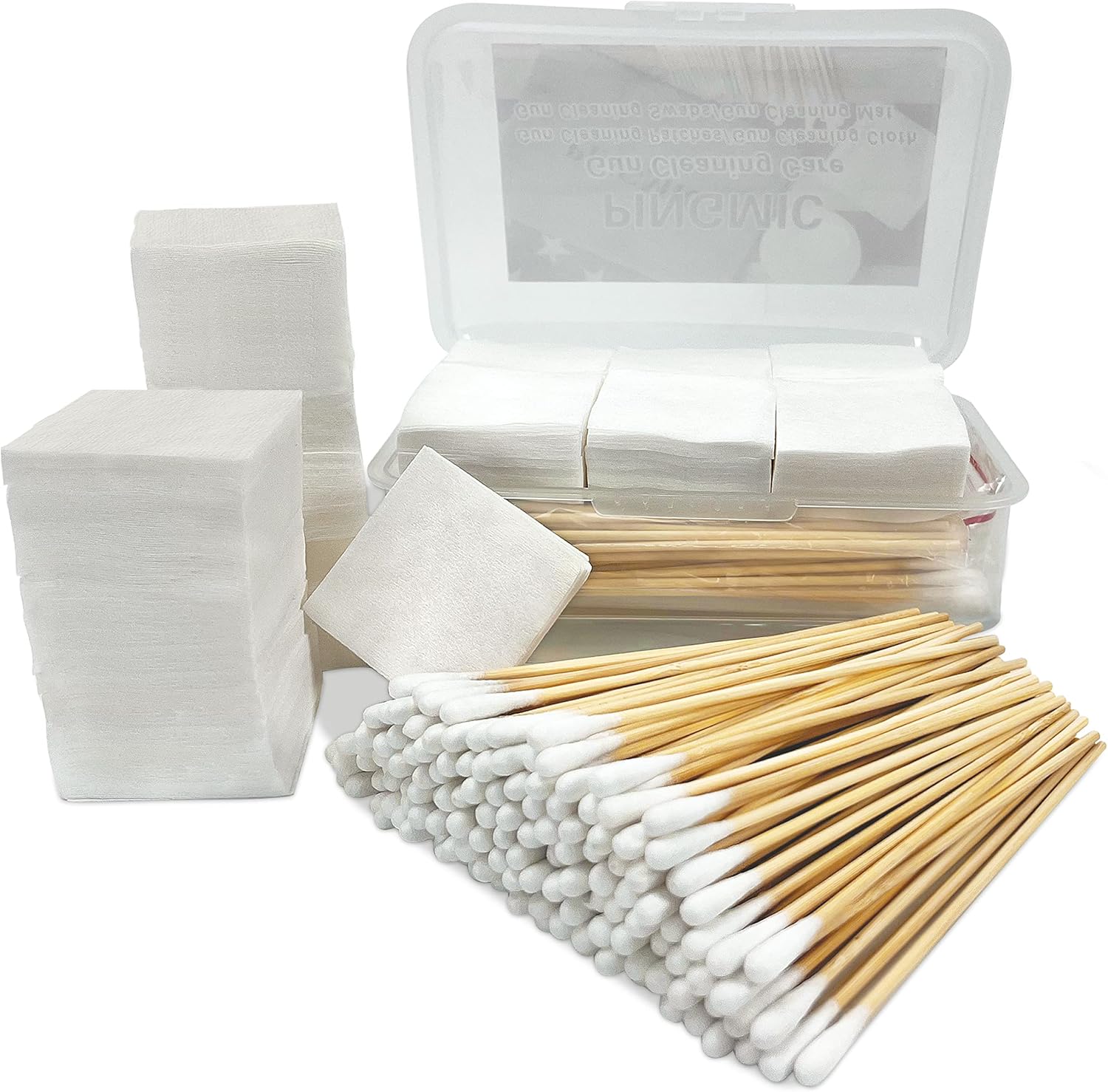 PINGMIC Gun Cleaning Supplies - Gun Cleaning Patches and Long Cotton Swabs Set, 6" Cotton...