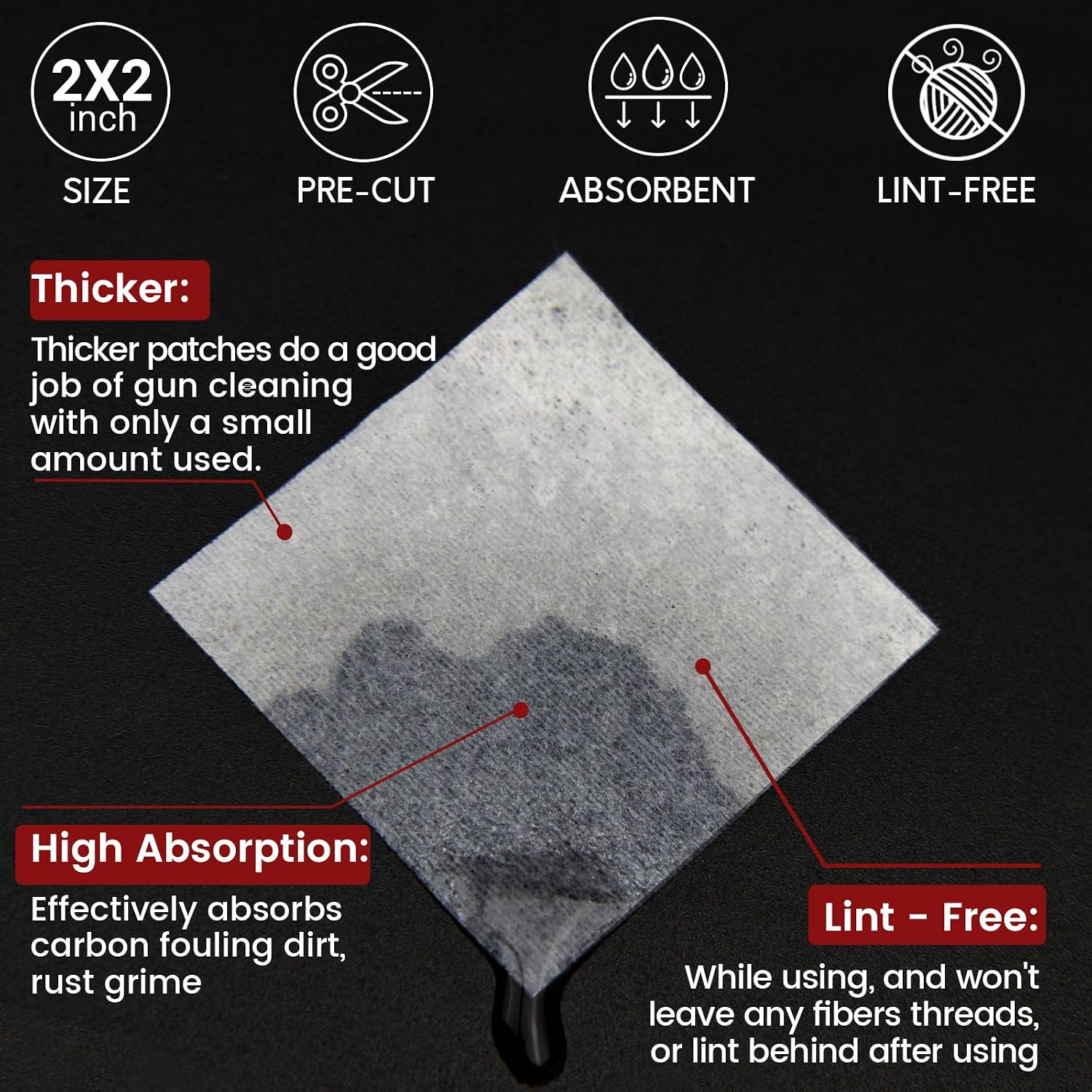 PINGMIC Gun Cleaning Supplies - Gun Cleaning Patches and Long Cotton Swabs Set, 6" Cotton... image