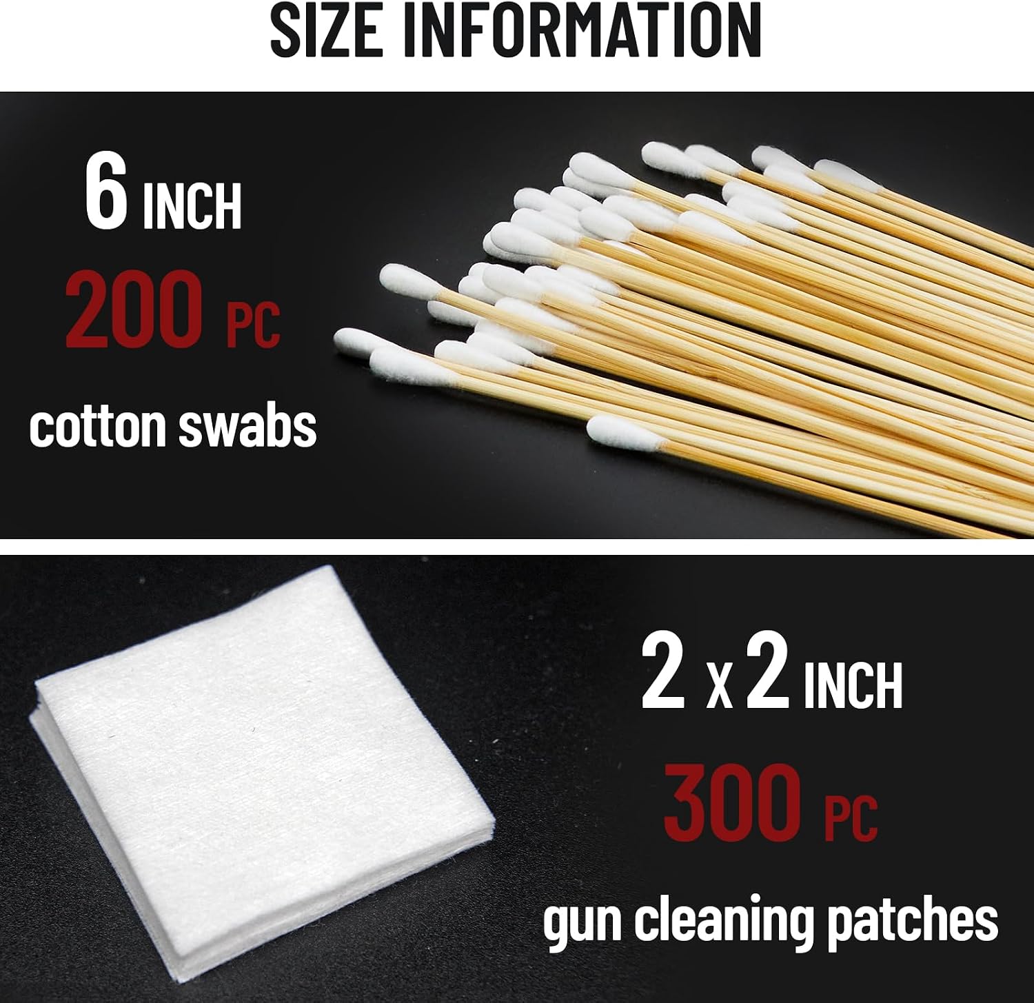 PINGMIC Gun Cleaning Supplies - Gun Cleaning Patches and Long Cotton Swabs Set, 6" Cotton... image