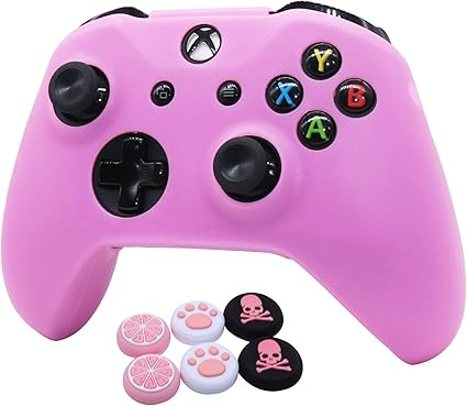 Pink Skins RALAN,Silicone Controller Cover Skin Protector Compatible for Xbox One S/X...