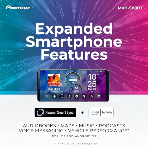 Pioneer MVH-S110BT 1-Din Digital Media Receiver Car Stereo – Bluetooth, USB Input, 50W x 4... image