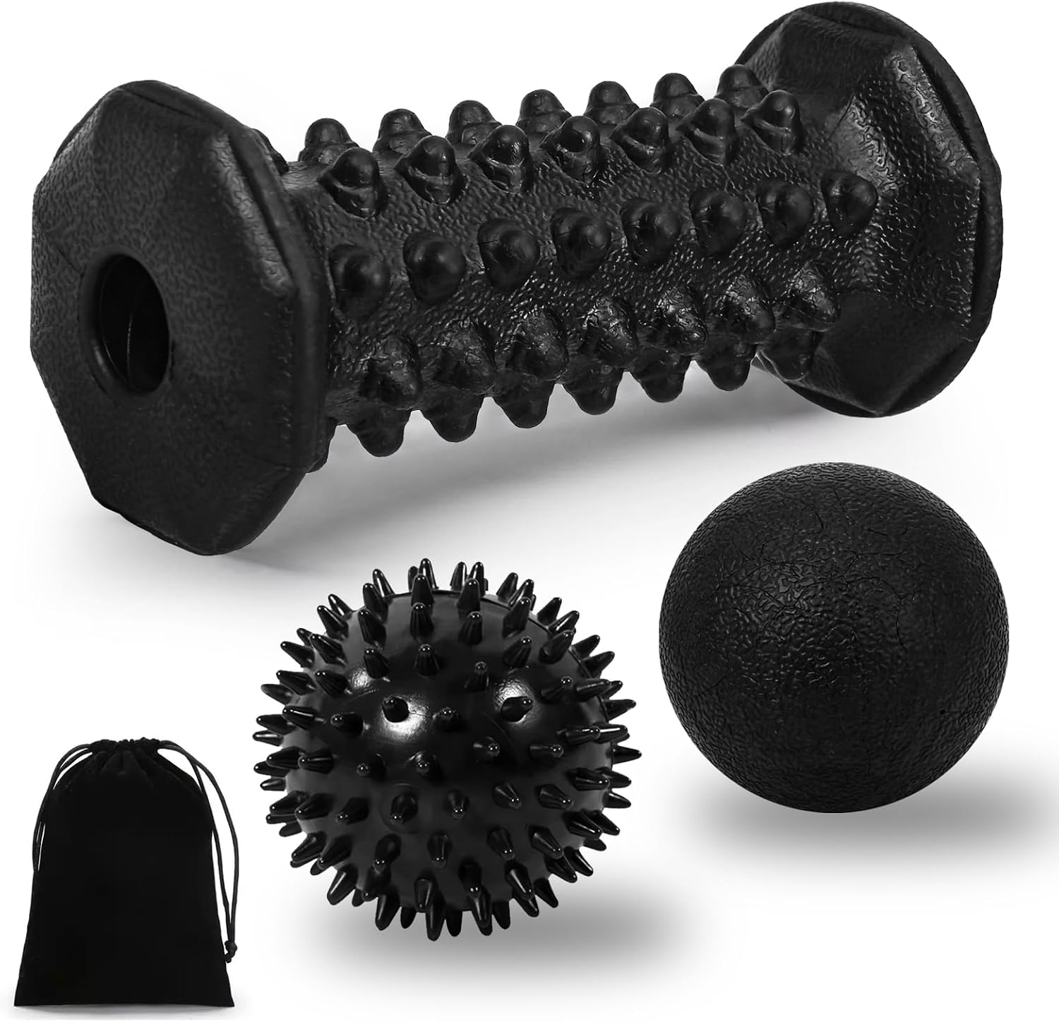 Plantar Fasciitis Relief,Foot Roller Massager,Massage Lacrosse Ball,Spiky Ball Therapy Set...