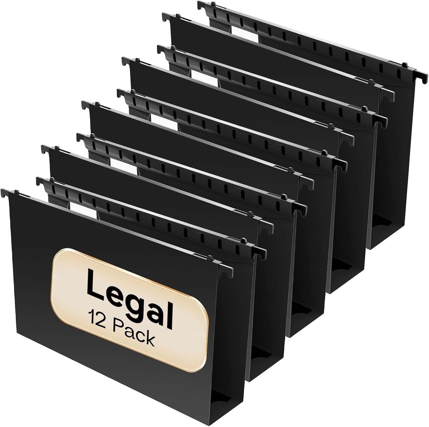 Plastic Extra Capacity Legal Size Hanging File Folders,12 Pack Reinforced Legal Hanging...