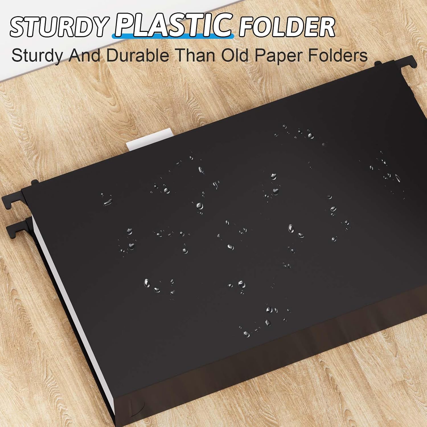 Plastic Extra Capacity Legal Size Hanging File Folders,12 Pack Reinforced Legal Hanging... image