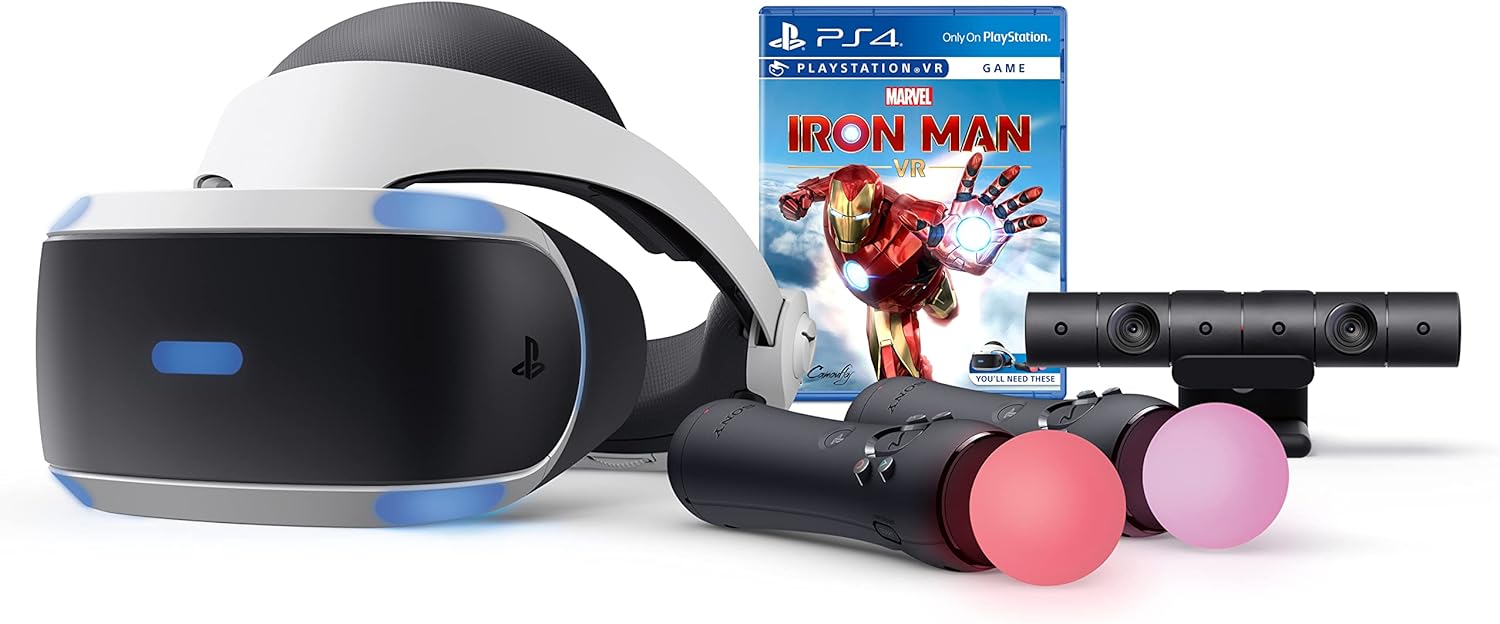 PlayerO Play-Station VR Marvel's Iron Man VR Bundle: Headset, Camera, 2 Move Motion...