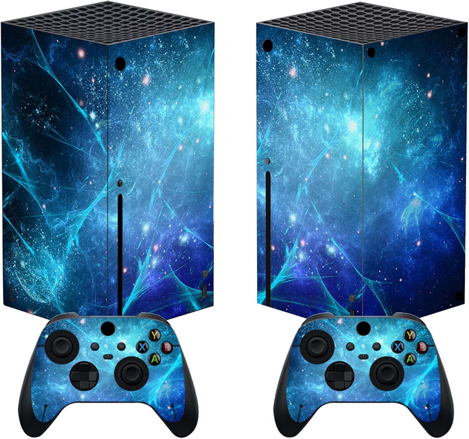 PlayVital Blue Nebula Custom Vinyl Skins for Xbox Core Wireless Controller, Wrap Decal Cover...