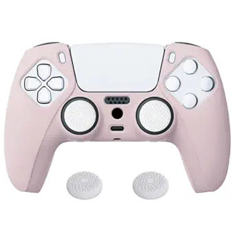 PlayVital Cherry Blossoms Pink Pure Series Anti-Slip Silicone Cover Skin for ps5 Controller...