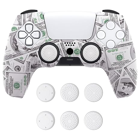 PlayVital Pure Series Dockable Model Anti-Slip Silicone Cover Skin for ps5 Controller, Soft...