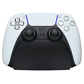 PlayVital Solid Black Controller Display Stand for ps5, Gamepad Accessories Desk Holder for...